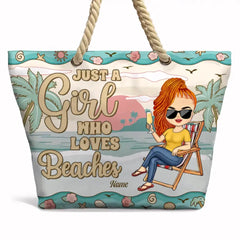 Just A Girl Who Loves Beaches-PersonalizedBeach Bag