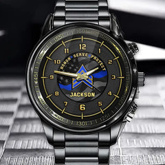 Personalized Camo US Police Watch with Custom Rank & Name