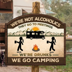 This Side Of The Campground - Camping Personalized Custom Shaped Home Decor Wood Sign