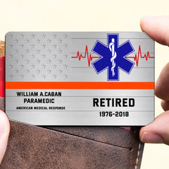 Personalized EMS/EMT/Paramedic/Firefighter/Police Custom LOGO, Department & Name Aluminum Wallet Card