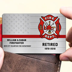 Personalized Firefighter Custom Department & Name Aluminum Wallet Card