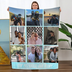 Personalized Photo Blanket, Photo Blanket with Text, Personalized Gift, Memorial Blanket, Anniversary Gift, Couples Gift, Gift for Her