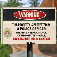 This preperty ls protected by a Police - Personalized Custom Metal Sign