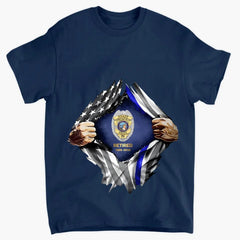 Personalized Retired US Police Badge & Service Time T-shirt