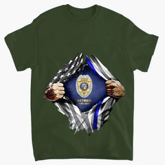 Personalized Retired US Police Badge & Service Time T-shirt