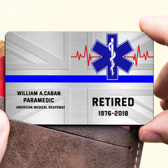 Personalized EMS Custom Department & Name Aluminum Wallet Card
