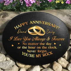 Custom Printed Rock - Personalized Anniversary Wedding Gifts For Husband And Wife, Him And Her - My Daily Dose Of Happy