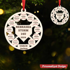 Baseball Softball Team Personalized Ornament - Baseball Christmas Ornament - Baseball Team Gift