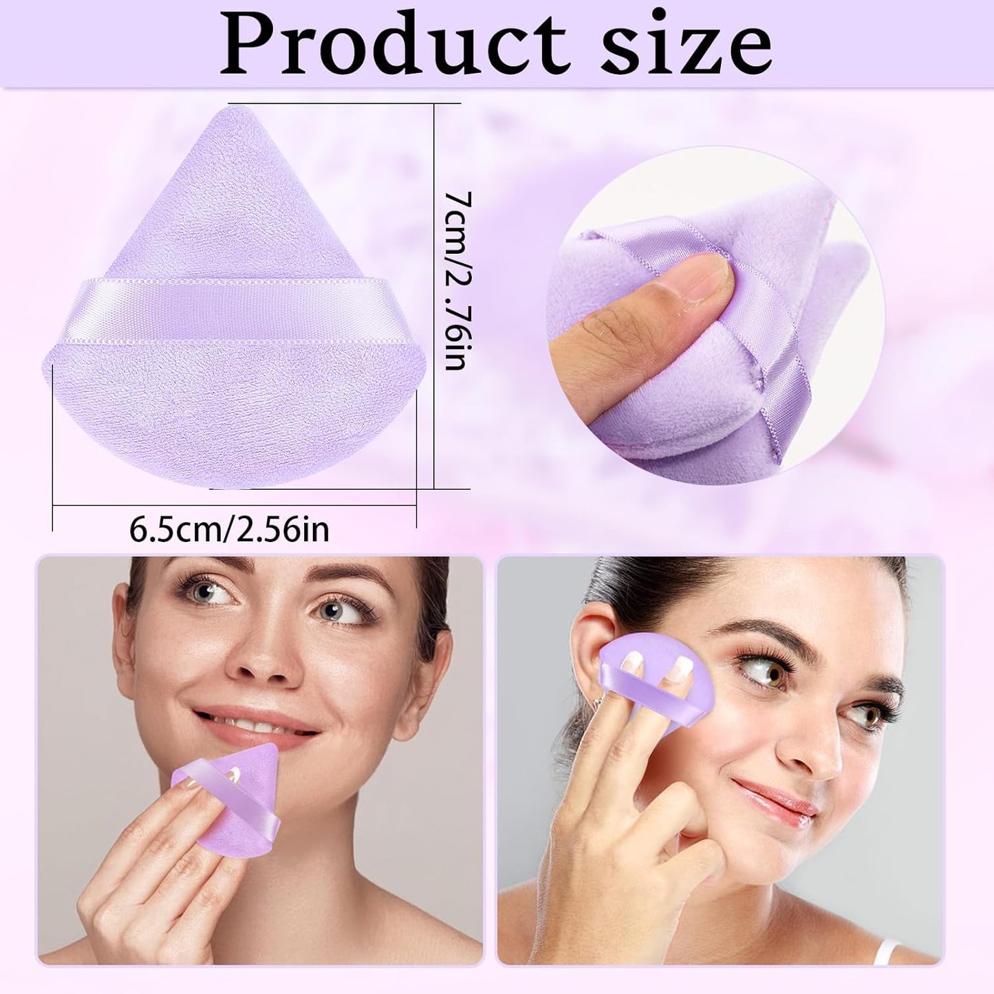 Pimoys 6 Pcs Soft Triangle Powder Puff (Black)