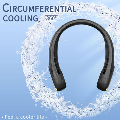 FrSara Neck Fan, Portable Personal Fan Strong Wind, 5200mAh, Air Volume,360° Cooling, No Hair Twisting, Air Volume On 2 Sides, Non-Slip, Quick Charge, Long Use Time, Gift for Father, Dad, Women