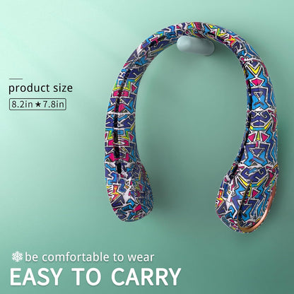 FrSara Neck Fan, Portable Personal Fan Strong Wind, 5200mAh, Air Volume,360° Cooling, No Hair Twisting, Air Volume On 2 Sides, Non-Slip, Quick Charge, Long Use Time, Gift for Father, Dad, Women