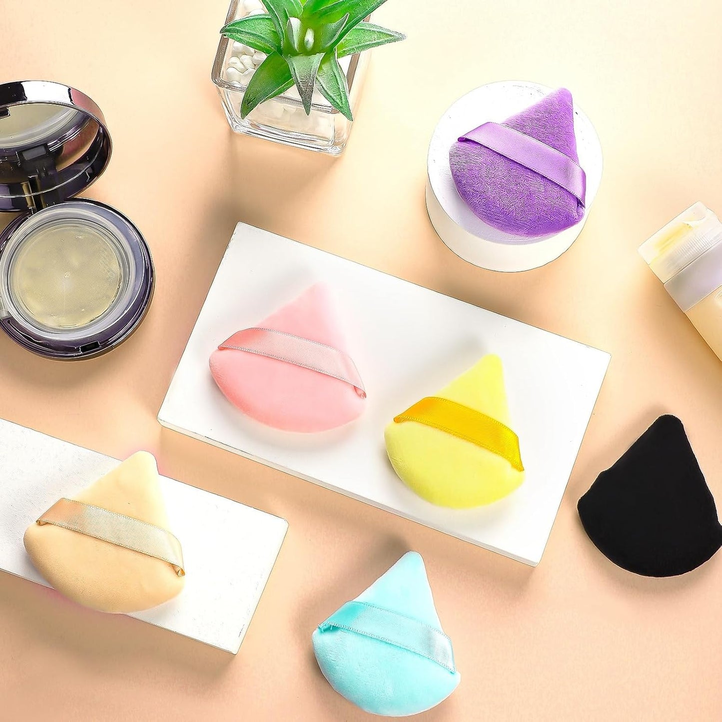 Pimoys 6 Pcs Soft Triangle Powder Puff (Black)