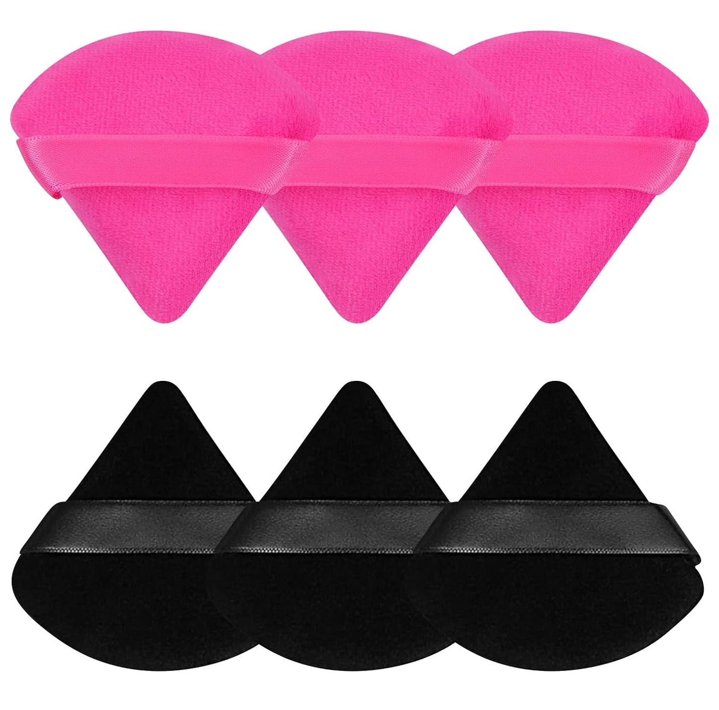 Pimoys 6 Pcs Soft Triangle Powder Puff (Black)