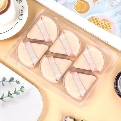 Pimoys 6 Pcs Soft Triangle Powder Puff (Black)