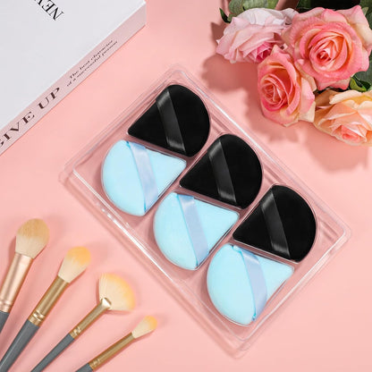 Pimoys 6 Pcs Soft Triangle Powder Puff (Black)