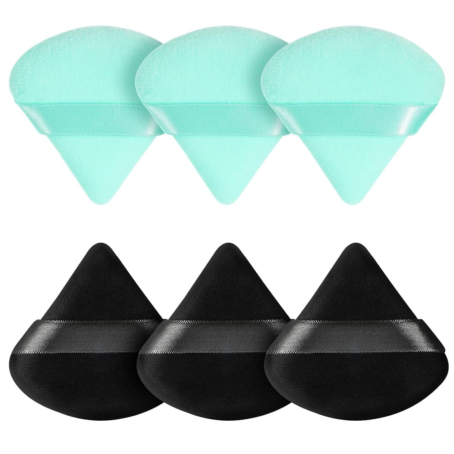 Pimoys 6 Pcs Soft Triangle Powder Puff (Black)