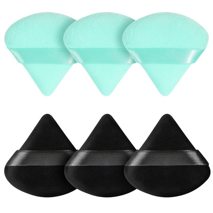 Pimoys 6 Pcs Soft Triangle Powder Puff (Black)