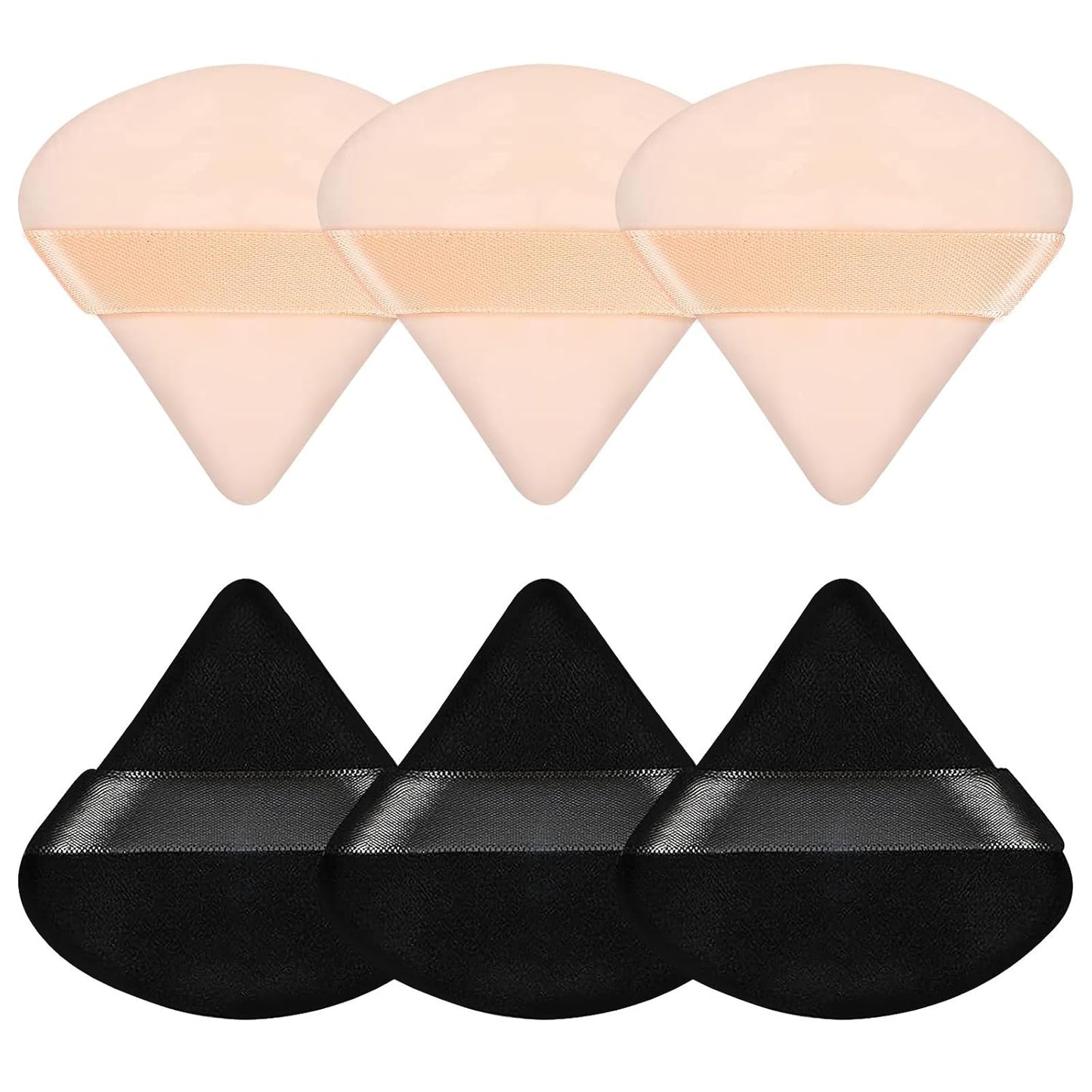 Pimoys 6 Pcs Soft Triangle Powder Puff (Black)
