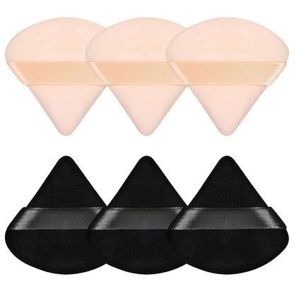 Pimoys 6 Pcs Soft Triangle Powder Puff (Black)
