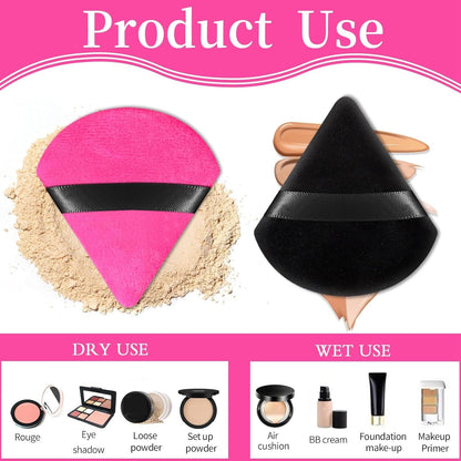 Pimoys 6 Pcs Soft Triangle Powder Puff (Black)