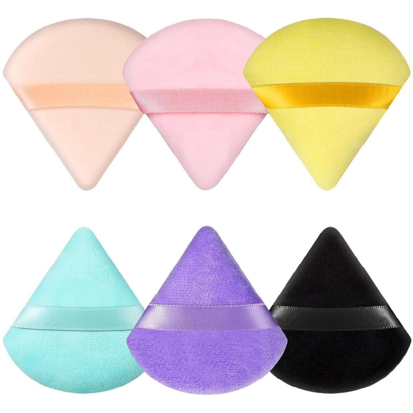 Pimoys 6 Pcs Soft Triangle Powder Puff (Black)