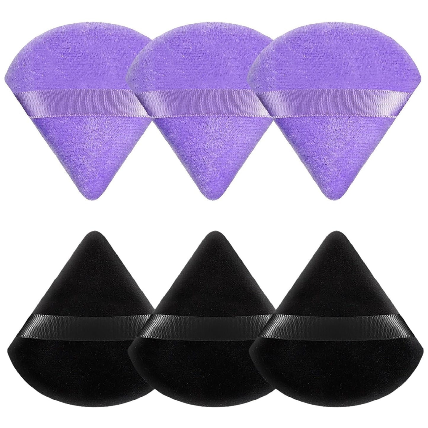 Pimoys 6 Pcs Soft Triangle Powder Puff (Black)