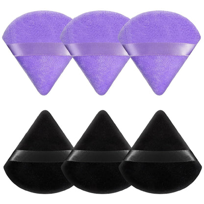 Pimoys 6 Pcs Soft Triangle Powder Puff (Black)
