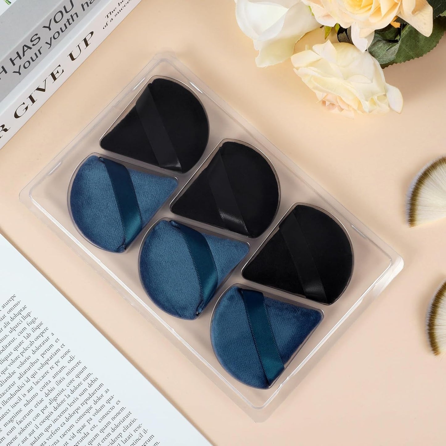 Pimoys 6 Pcs Soft Triangle Powder Puff (Black)