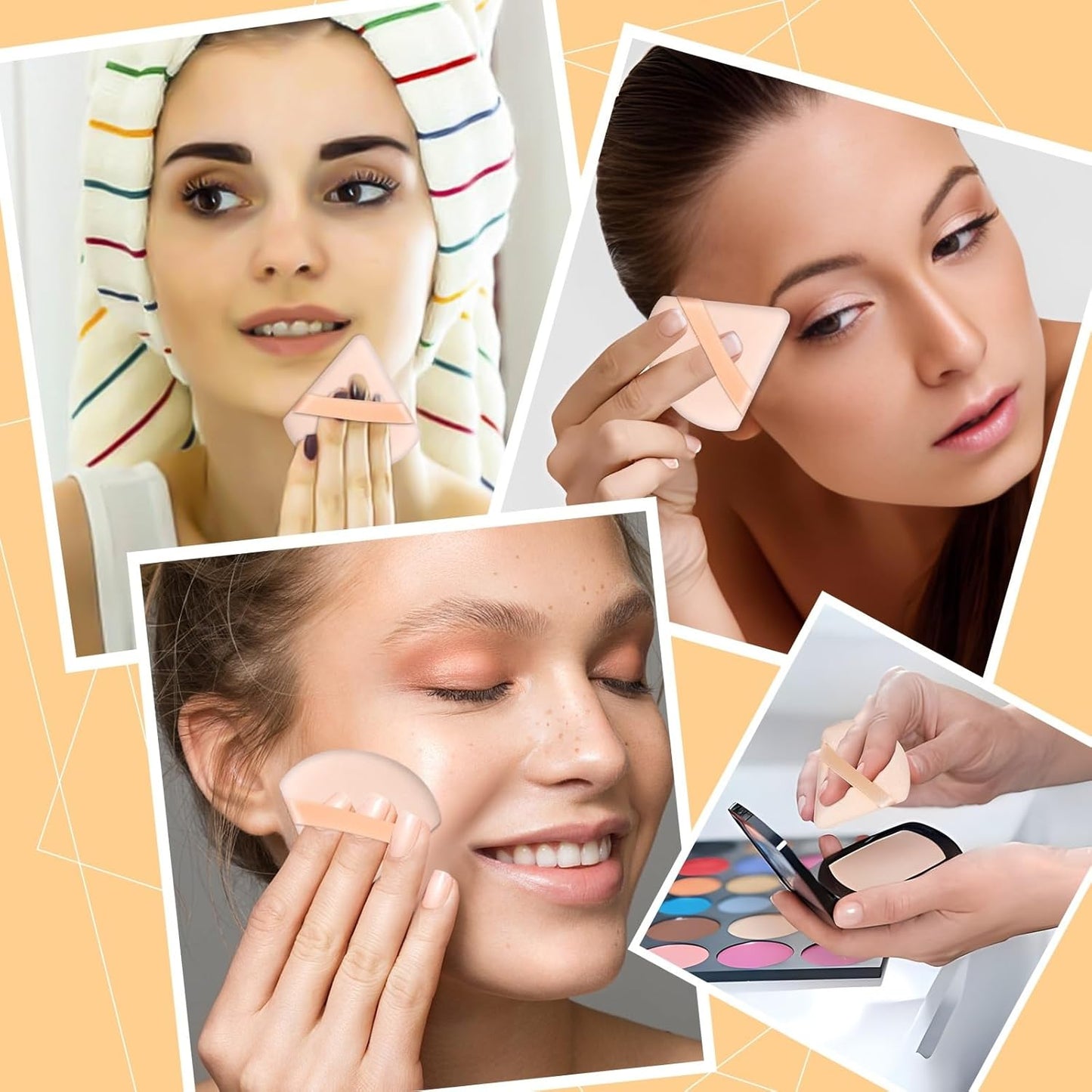 Pimoys 6 Pcs Soft Triangle Powder Puff (Black)