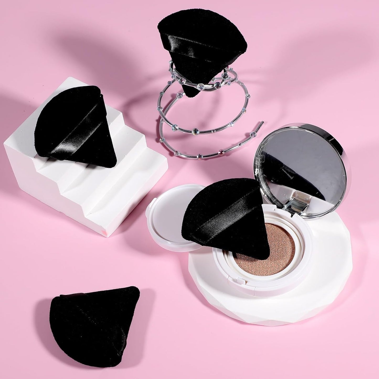 Pimoys 6 Pcs Soft Triangle Powder Puff (Black)