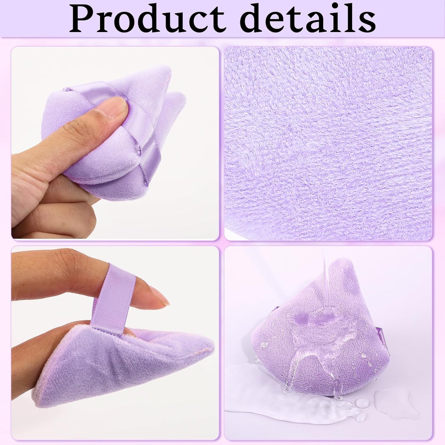 Pimoys 6 Pcs Soft Triangle Powder Puff (Black)