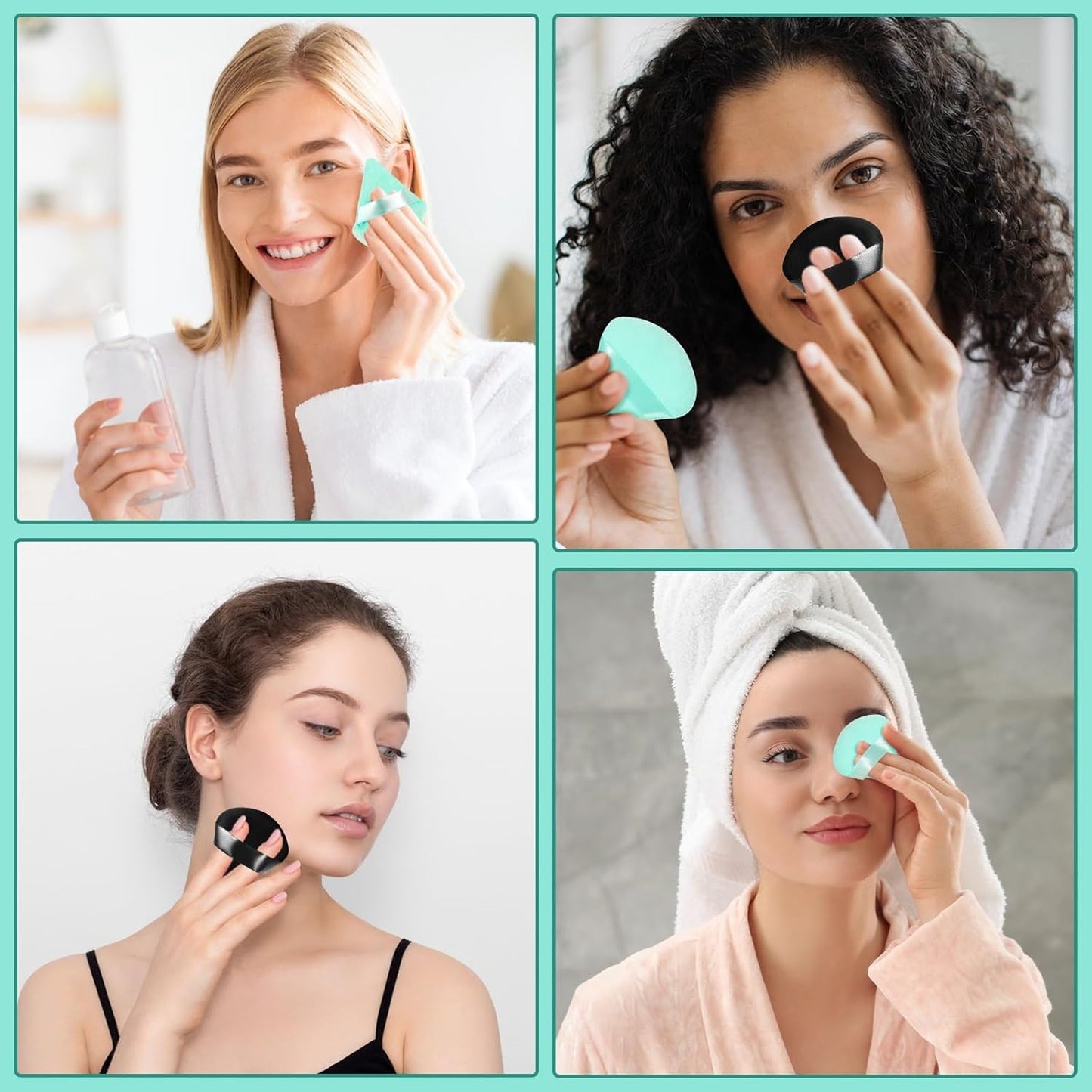 Pimoys 6 Pcs Soft Triangle Powder Puff (Black)