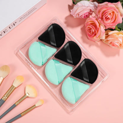 Pimoys 6 Pcs Soft Triangle Powder Puff (Black)