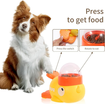 Duck Treat Dispenser,2 in 1 Dog Food Slow Feeder,for Small & Medium Dogs Interactive Funny Dog Feeding Training Tool