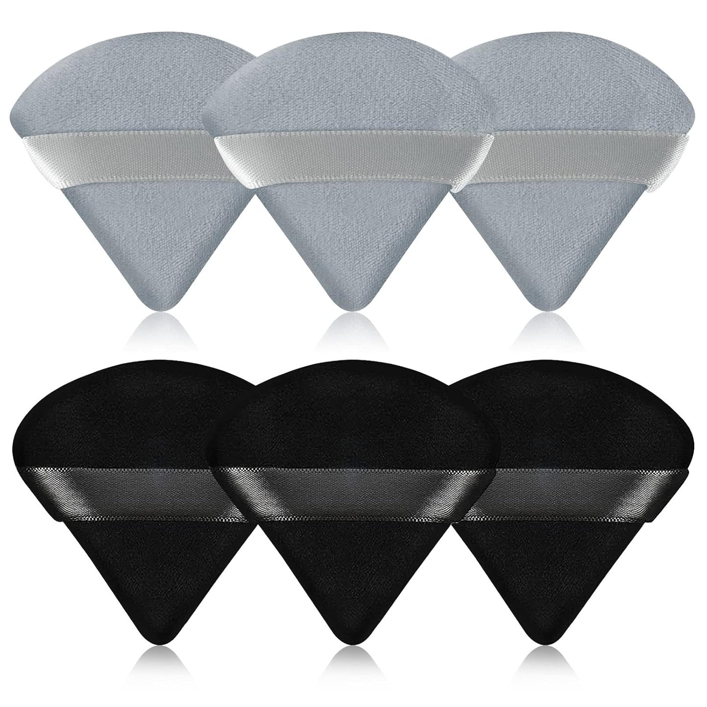Pimoys 6 Pcs Soft Triangle Powder Puff (Black)