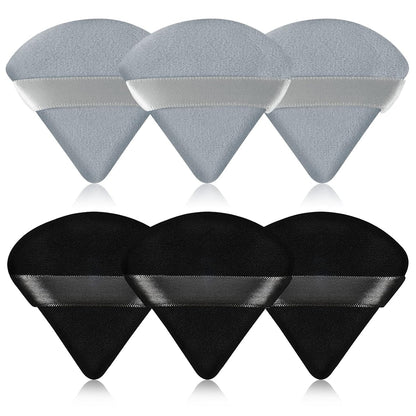 Pimoys 6 Pcs Soft Triangle Powder Puff (Black)
