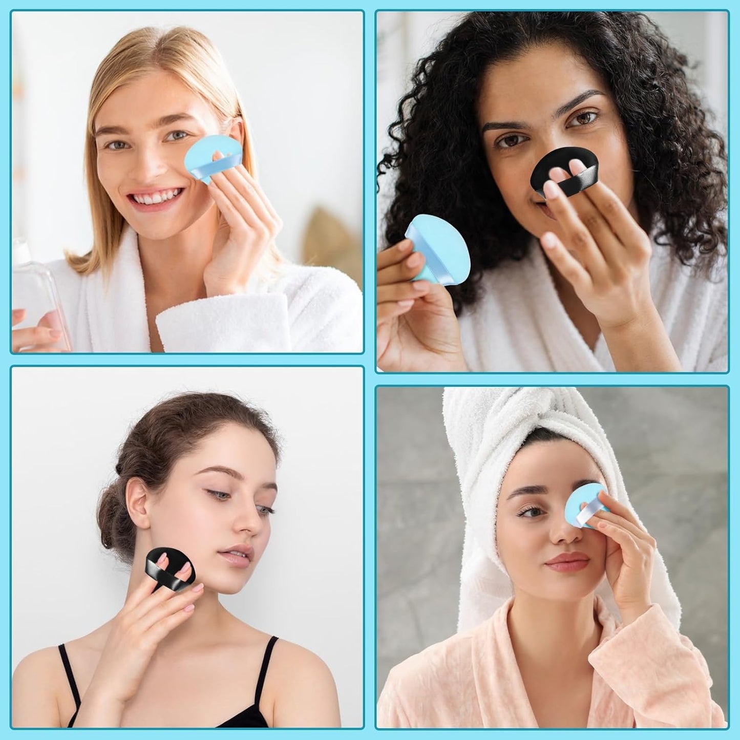 Pimoys 6 Pcs Soft Triangle Powder Puff (Black)