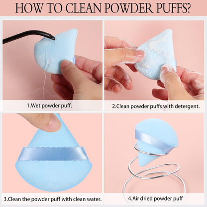 Pimoys 6 Pcs Soft Triangle Powder Puff (Black)