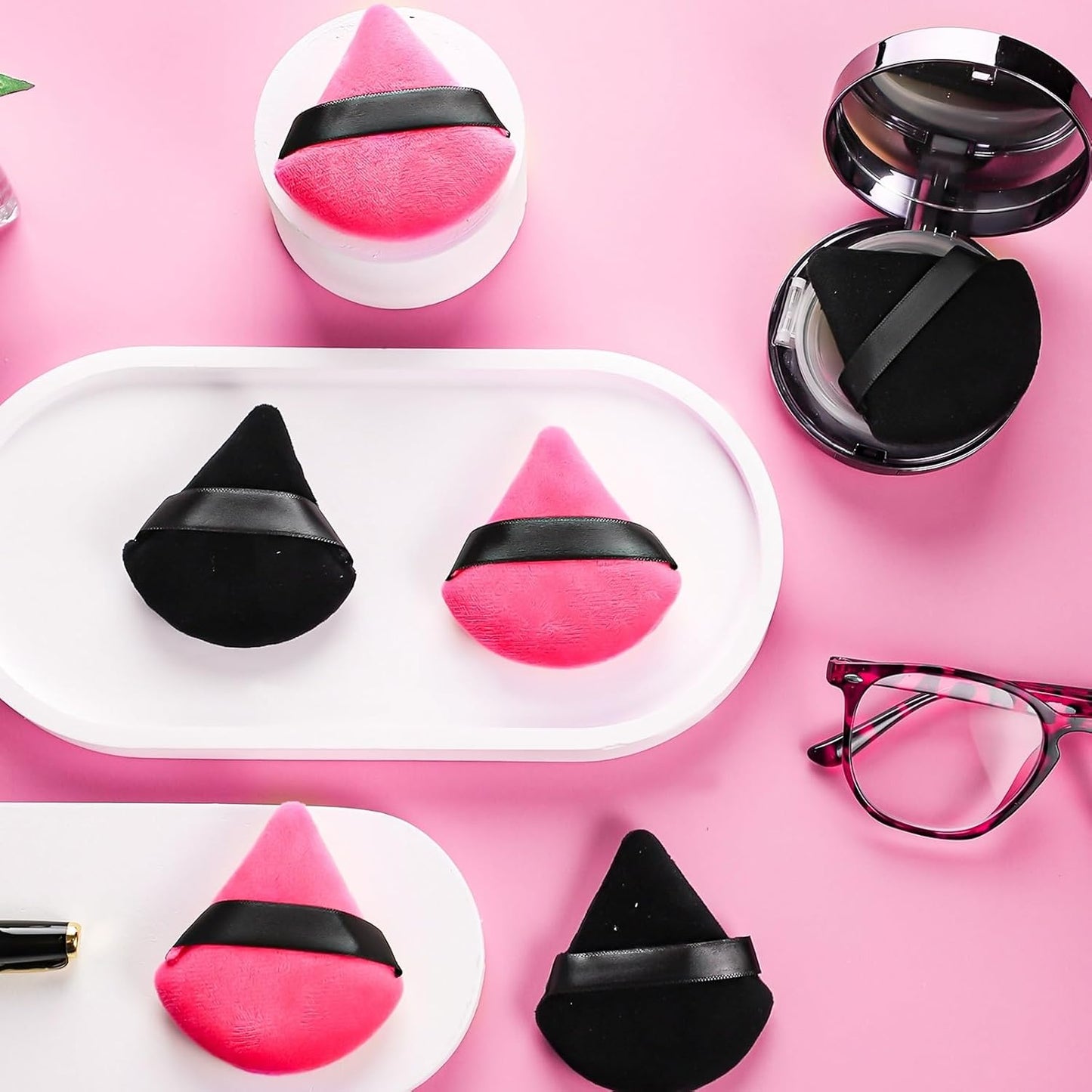 Pimoys 6 Pcs Soft Triangle Powder Puff (Black)