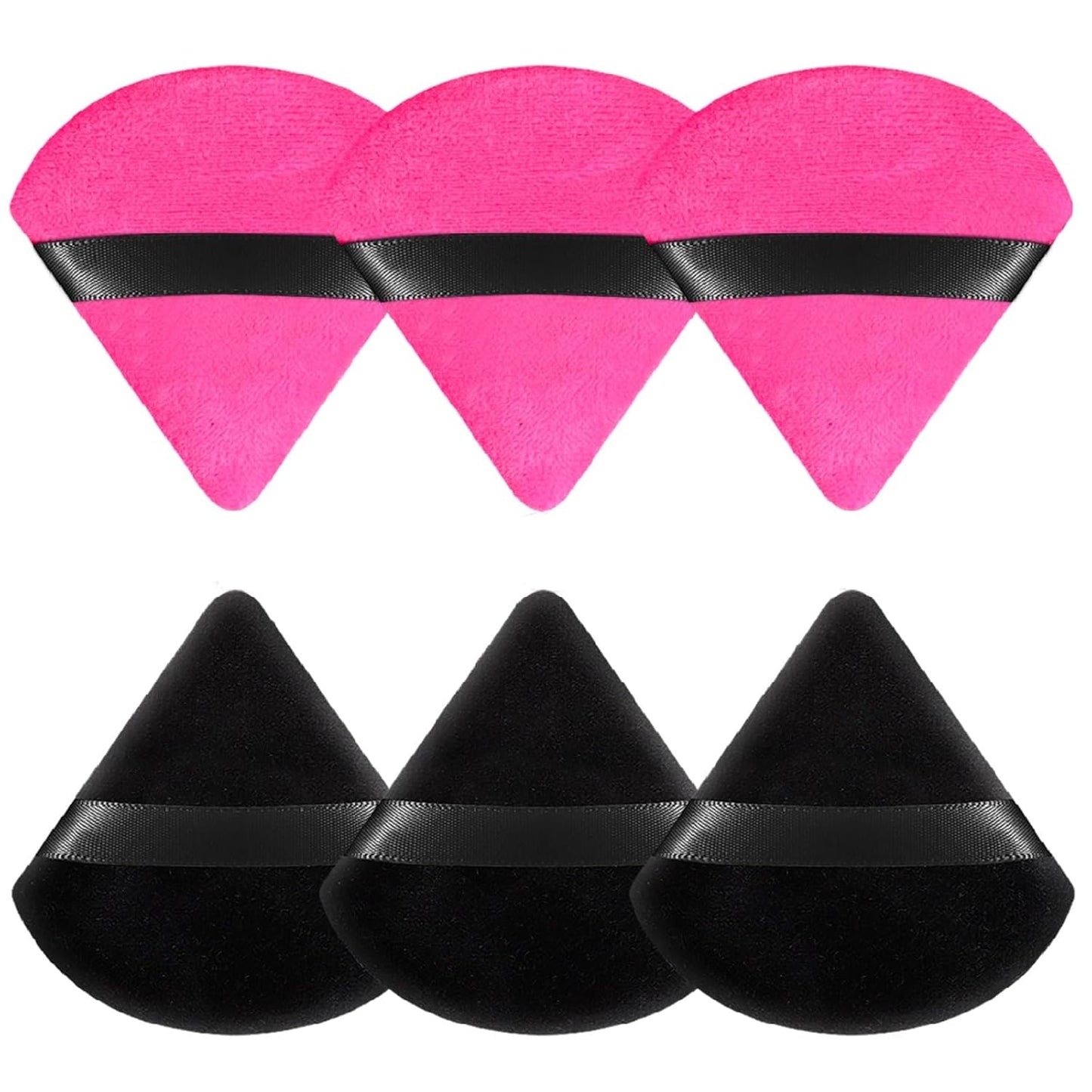 Pimoys 6 Pcs Soft Triangle Powder Puff (Black)