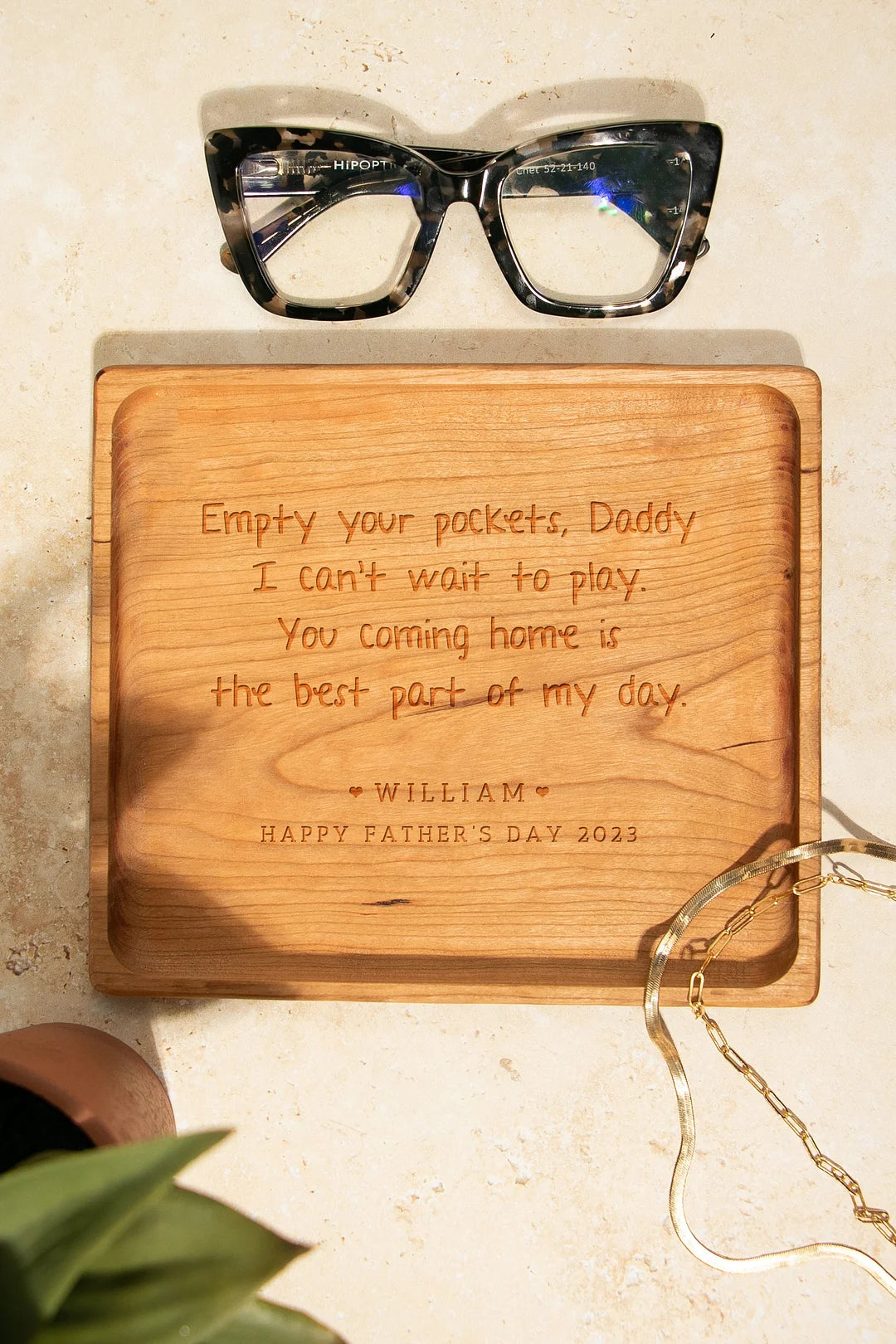 Custom Leather Catchall Personalized Valet Tray for Men