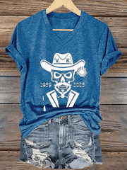 Women's VK Print V-Neck T-Shirt