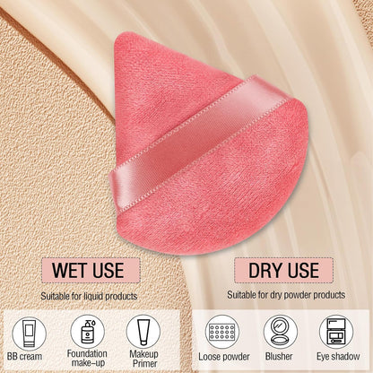 Pimoys 6 Pcs Soft Triangle Powder Puff (Black)