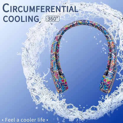 FrSara Neck Fan, Portable Personal Fan Strong Wind, 5200mAh, Air Volume,360° Cooling, No Hair Twisting, Air Volume On 2 Sides, Non-Slip, Quick Charge, Long Use Time, Gift for Father, Dad, Women