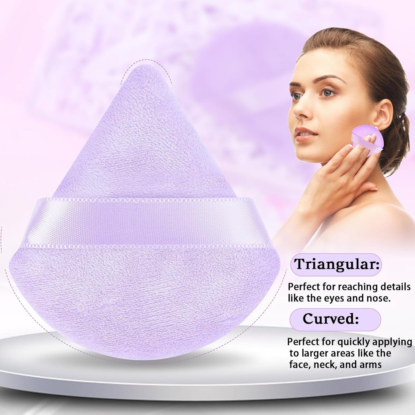 Pimoys 6 Pcs Soft Triangle Powder Puff (Black)