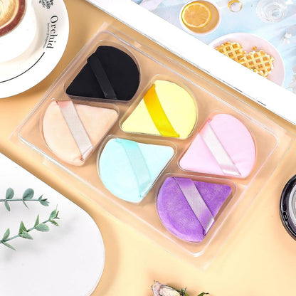 Pimoys 6 Pcs Soft Triangle Powder Puff (Black)