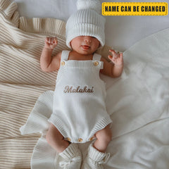 Baby‘s Mini Knit Romper - Embroidery Craft Customized Names - The best gift for moms or newborns