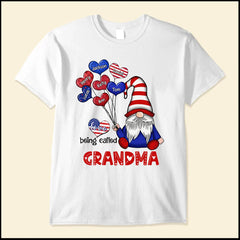 4th of July Independence Day Gnome Grandma Mom Sweet Balloon Heart Kids Personalized Shirt