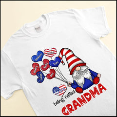 4th of July Independence Day Gnome Grandma Mom Sweet Balloon Heart Kids Personalized Shirt