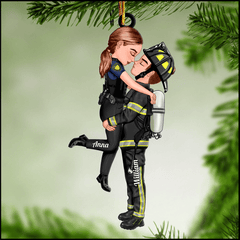 Acrylic Ornament, Couple Portrait, Firefighter, Nurse, Police Officer, Military, Chef, EMS, Flight, Teacher, Gifts by Occupation Personalized NVL21SEP23KL3